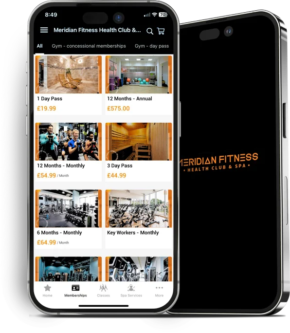 Meridian Fitness App for Gym Memberships